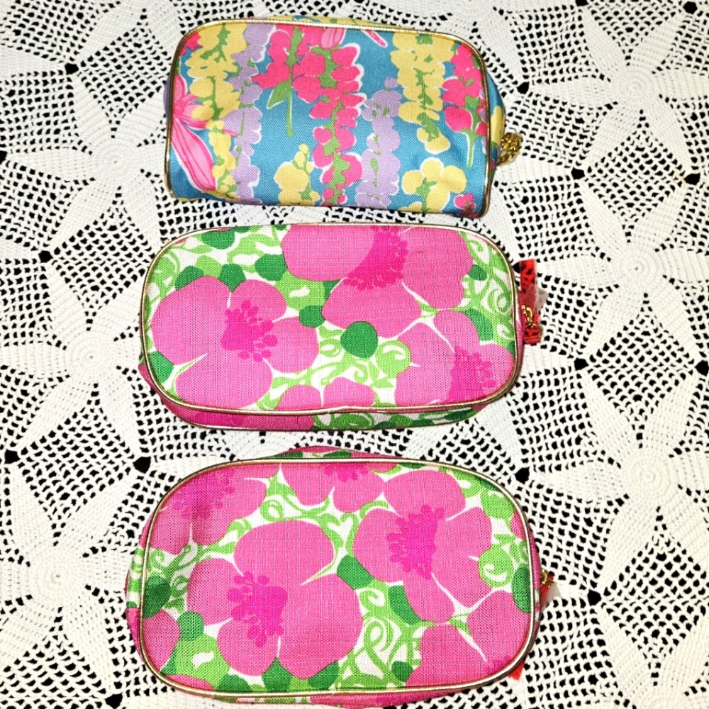 Lilly Pulitzer Estee Lauder Cosmetic Bag Pouch, Never Used, Travel Bags Set
